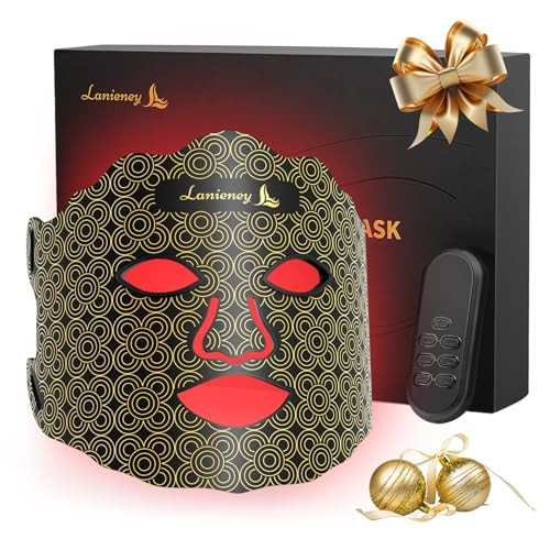 Red Light Therapy for Face, 7 Colors Red Light Therapy Mask with Near-Infrared 850nm, Timing Function, Rechargeable LED Face Mask for Home Skincare, Black | Amazon (US)