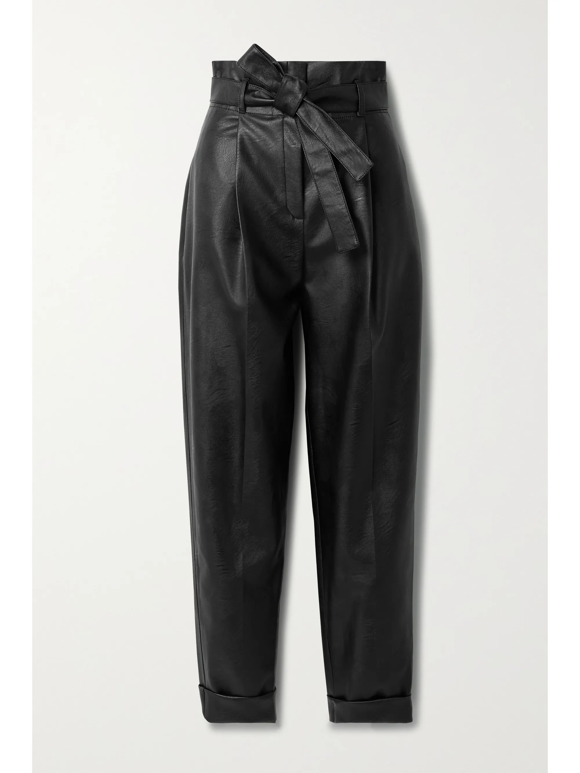 Black Belted vegan leather tapered pants | Philosophy di Lorenzo Serafini | NET-A-PORTER | NET-A-PORTER (UK & EU)