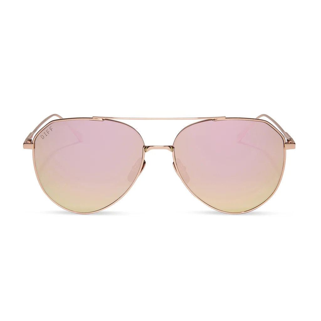 DASH - ROSE GOLD + CHERRY BLOSSOM MIRROR + POLARIZED SUNGLASSES | DIFF Eyewear