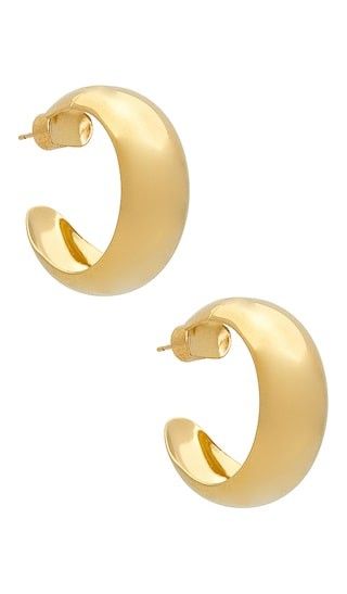 Half Round Hoops in Gold | Revolve Clothing (Global)