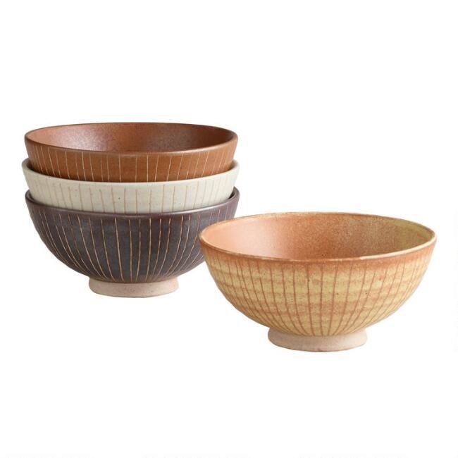 Fuji Lines Rice Bowl Set Of 4 | World Market