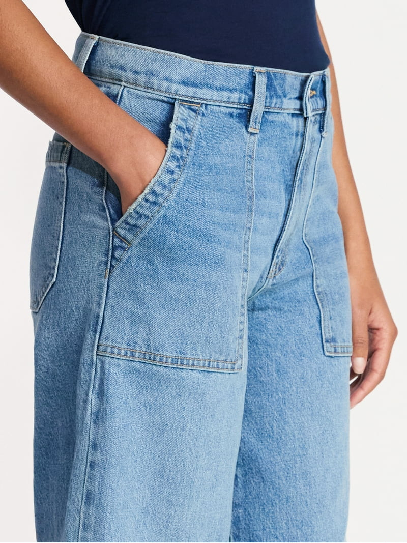 Time and Tru Women's Wide Leg Utility Trousers, 31" Inseam, Sizes 0-20 | Walmart (US)