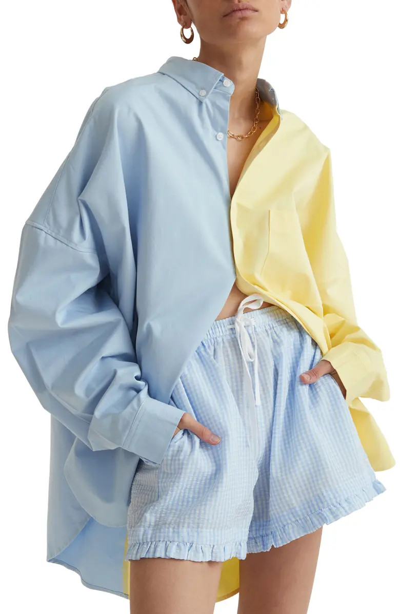 Harry Oversize Colorblock Button-Up Shirt | Nordstrom