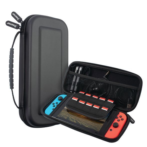 Insten For Nintendo Switch Carrying Case - Portable Hard Shell Travel Pouch with Hand Strap, Blac... | Target