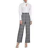 BCBGMAXAZRIA Women's Pleated Houndstooth Pant, Black Combo, S | Amazon (US)