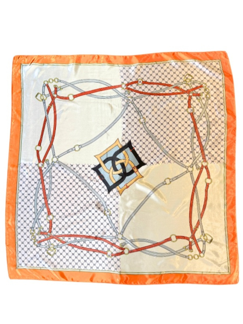 WOMEN'S ORANGE SILKY FEEL ABSTRACT PRINTED SQUARE SCARF - NEW IN PACKAGE | Poshmark