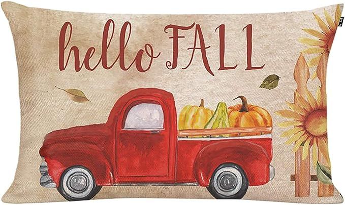 GTEXT Fall Throw Pillow Cover Autumn Decor Orange Pumpkin Pillow Cover 20x12 inch Outdoor Pillow ... | Amazon (US)