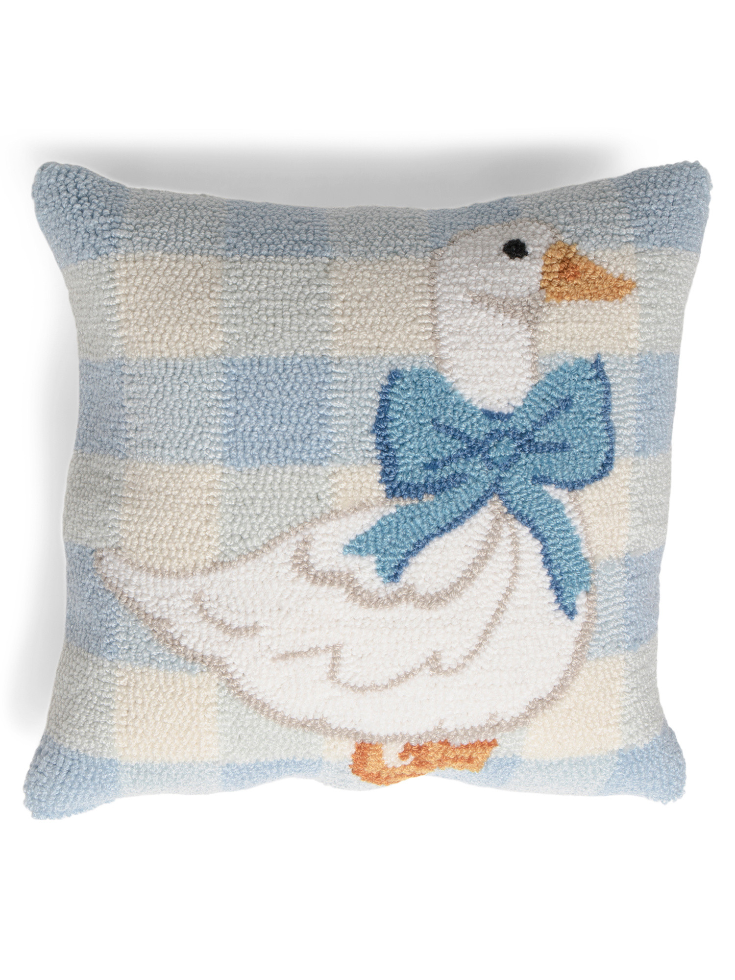 16x16 Hooked Bow Goose Gingham Pillow | TJ Maxx