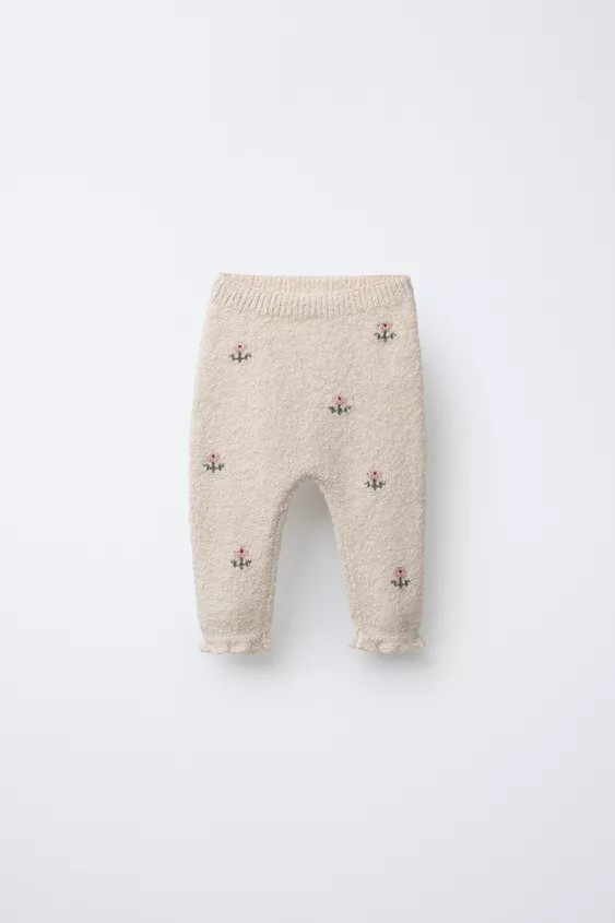 EMBROIDERED FLORAL PANTS | Zara US