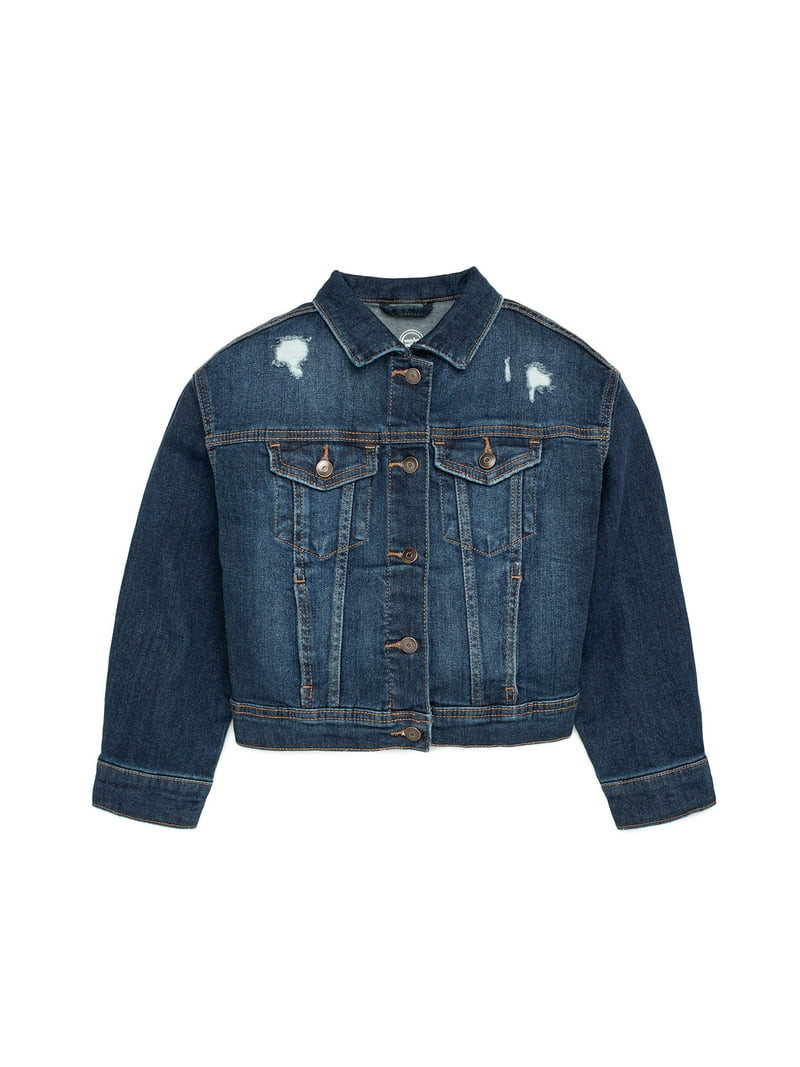 Wonder Nation Girls Denim Jacket, Sizes 4-18 & Plus | Walmart (US)