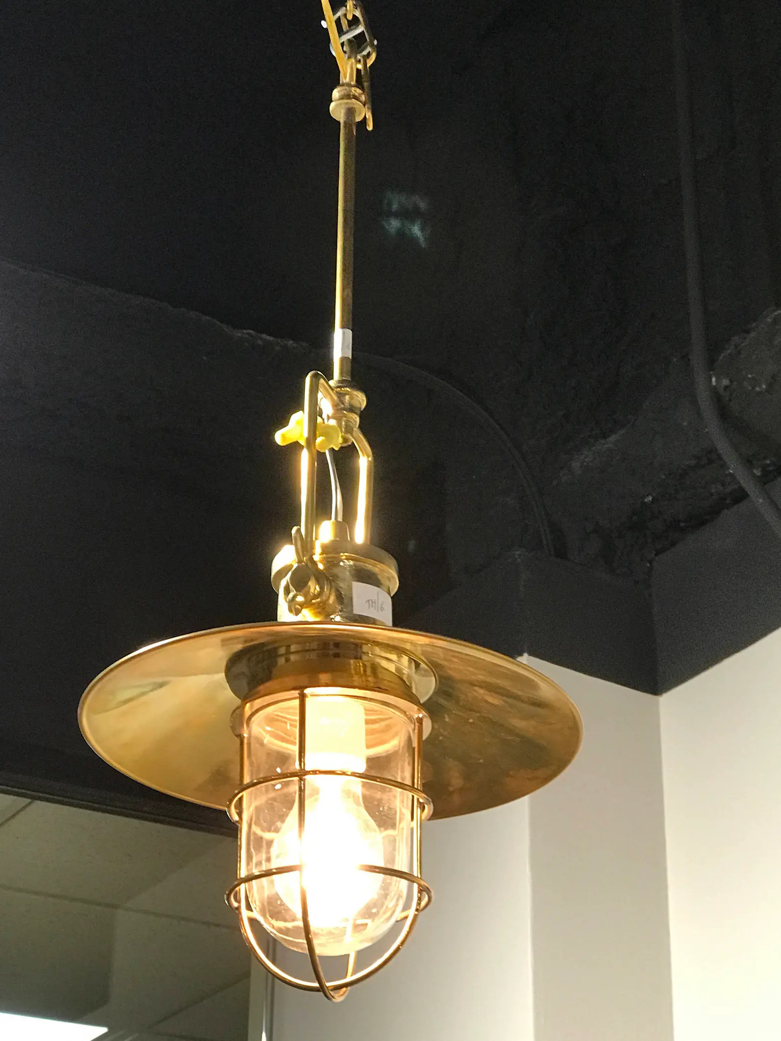 Vinatge Brass Hanging Lights with Brass Shade - Ship Salvaged-  Restored, Rewired and Ready for u... | Etsy (Global)