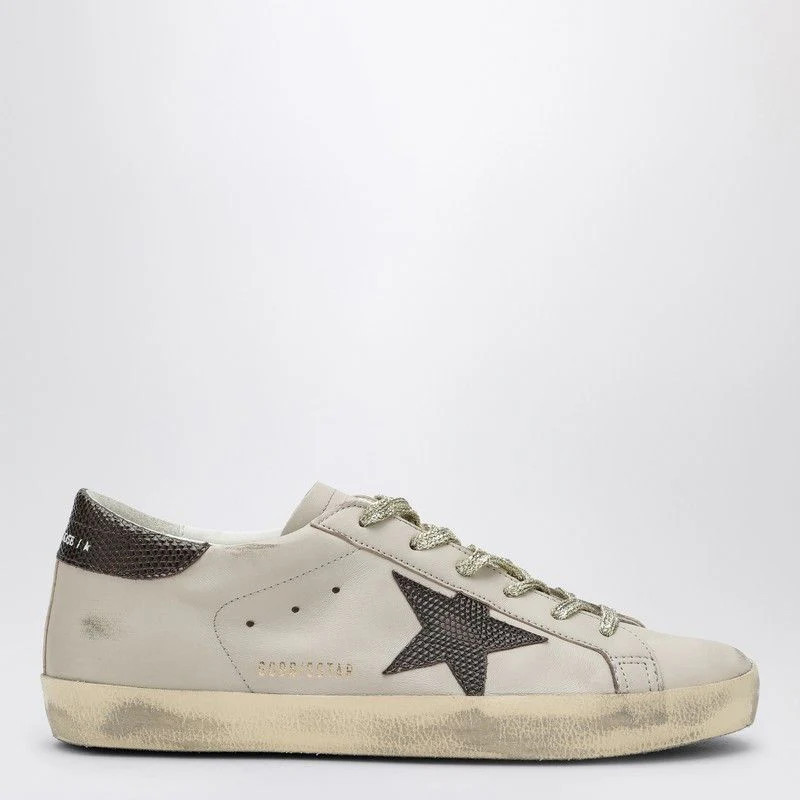 Golden Goose Women's Super-Star Sneaker in Grey Morn/Black Plum | Size 39 | GWF00101F00619770311 | LOZURI