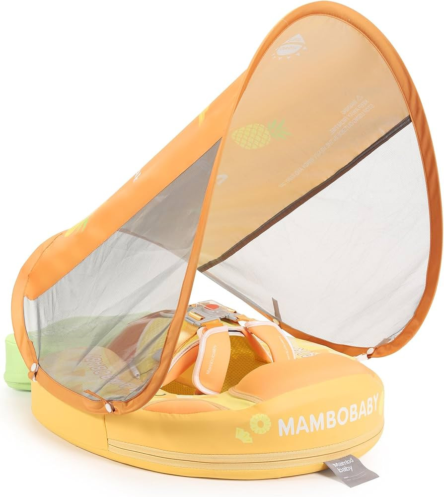 Mambobaby Float Add Tail Newest Baby Swim Float with Canopy Solid Pool Infant Swim Trainer Swimmi... | Amazon (US)