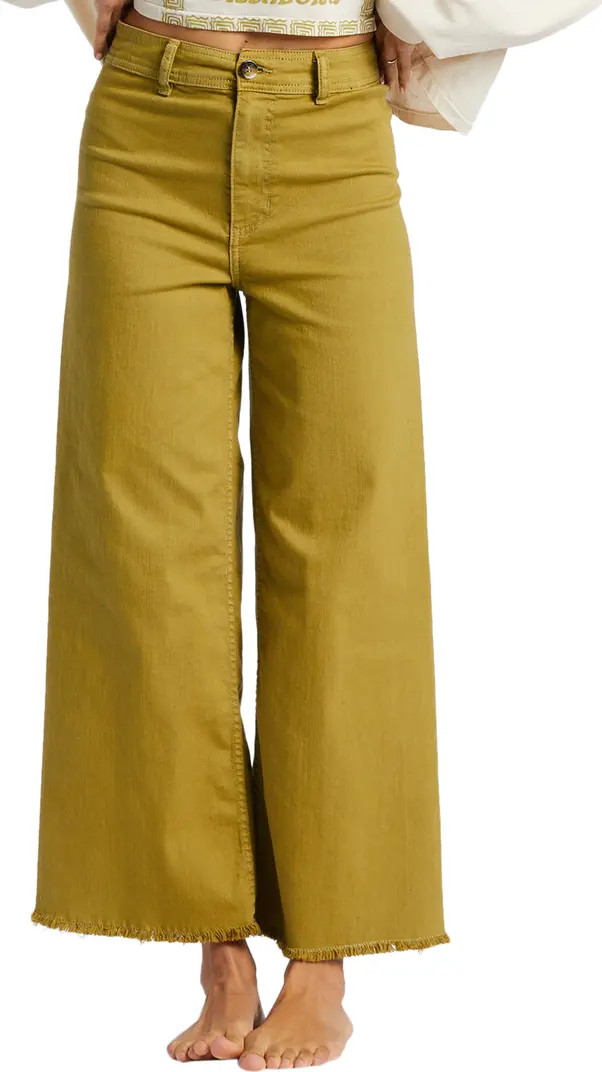 Free Fall Stretch Cotton Crop Wide Leg Pants | Nordstrom