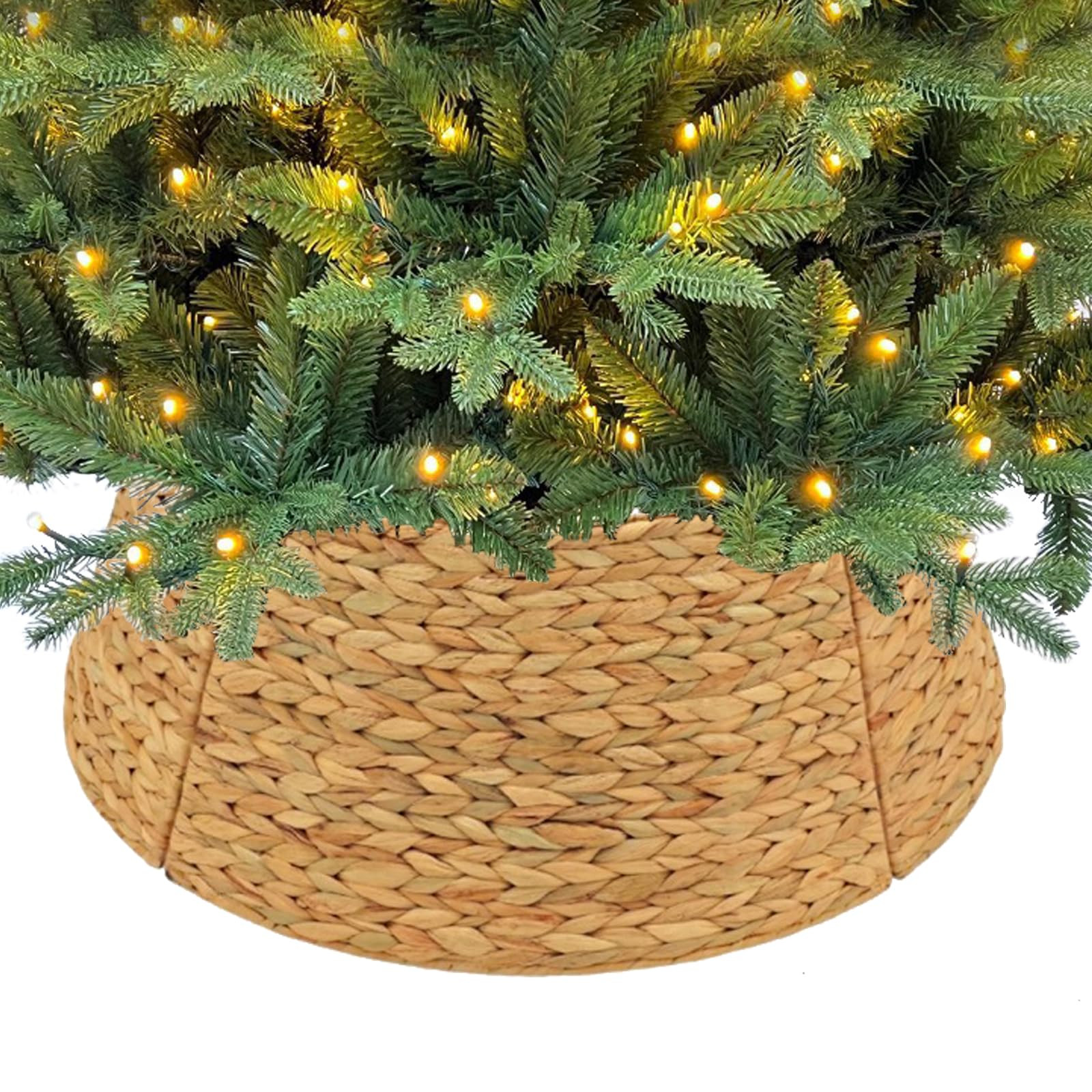 28in Christmas Wicker Tree Skirt Tree Collar, Woven Hyacinth Stand Base Cover for Artificial Tree... | Amazon (US)