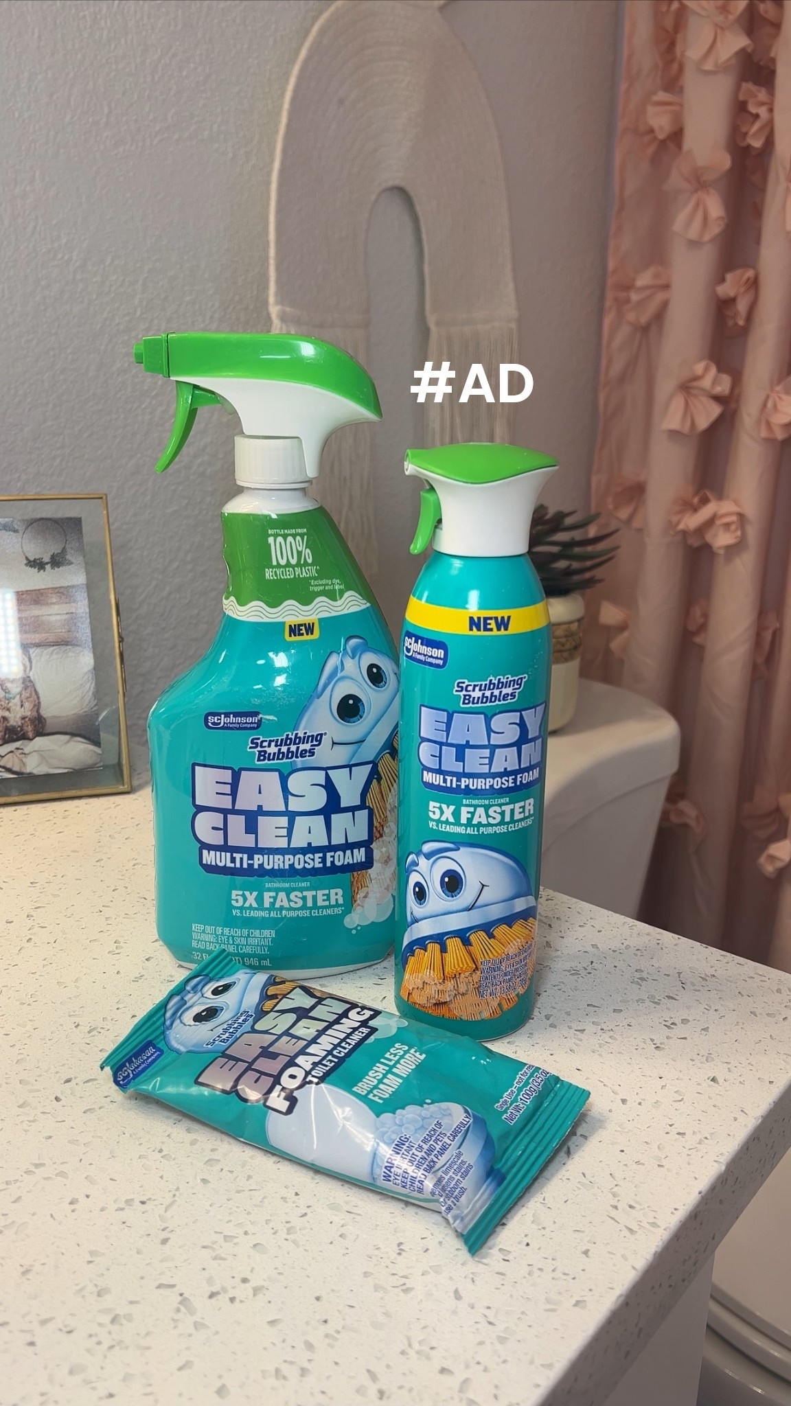 #AD Who knew bathroom cleaning could feel this easy?

The new @ScrubbingBubbles Easy Clean line takes care of counters, tile, and even the toilet fast.

Less scrubbing, less stress, just spray, foam, done.
Available now at @Target. Trust me, your cleaning routine just got a major upgrade.

 #EasyClean #ScrubbingBubbles #EasiestJob #TargetPartner #Target
 #CleanTok