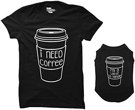 I Need Coffee/I'm A Latte to Handle Matching Dog Shirt & Owner T-Shirt | Amazon (US)