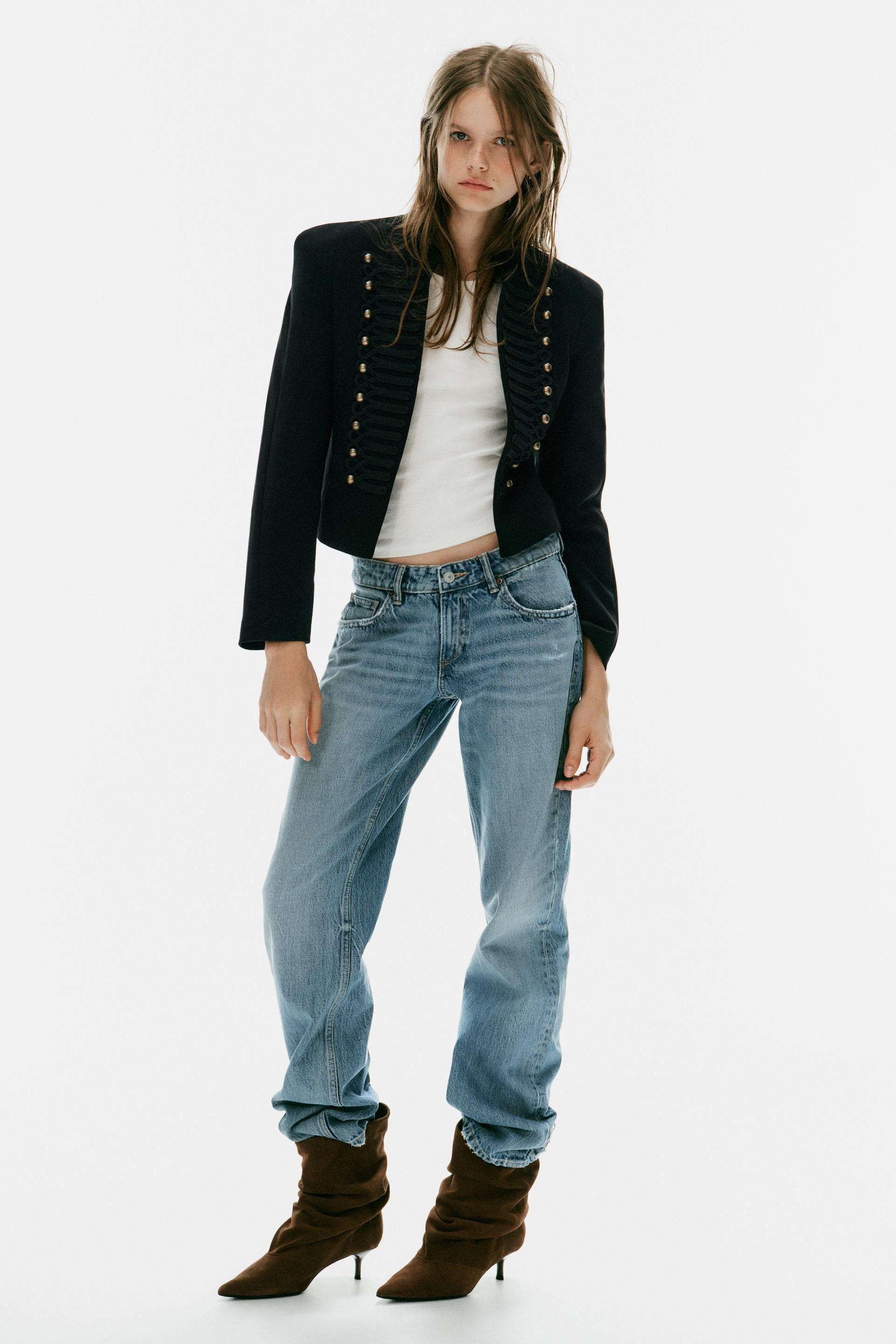 Zara - Fitted Blazer With Shoulder Pads - Black - L - Woman | Zara US