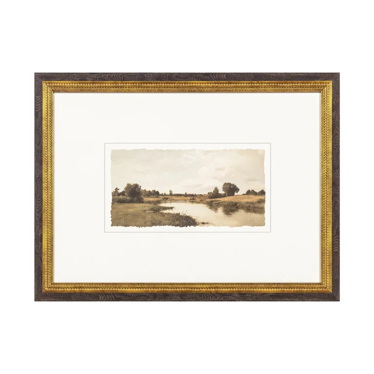My Texas House Muted River Painting 24x18 Framed Wall Art | Walmart (US)