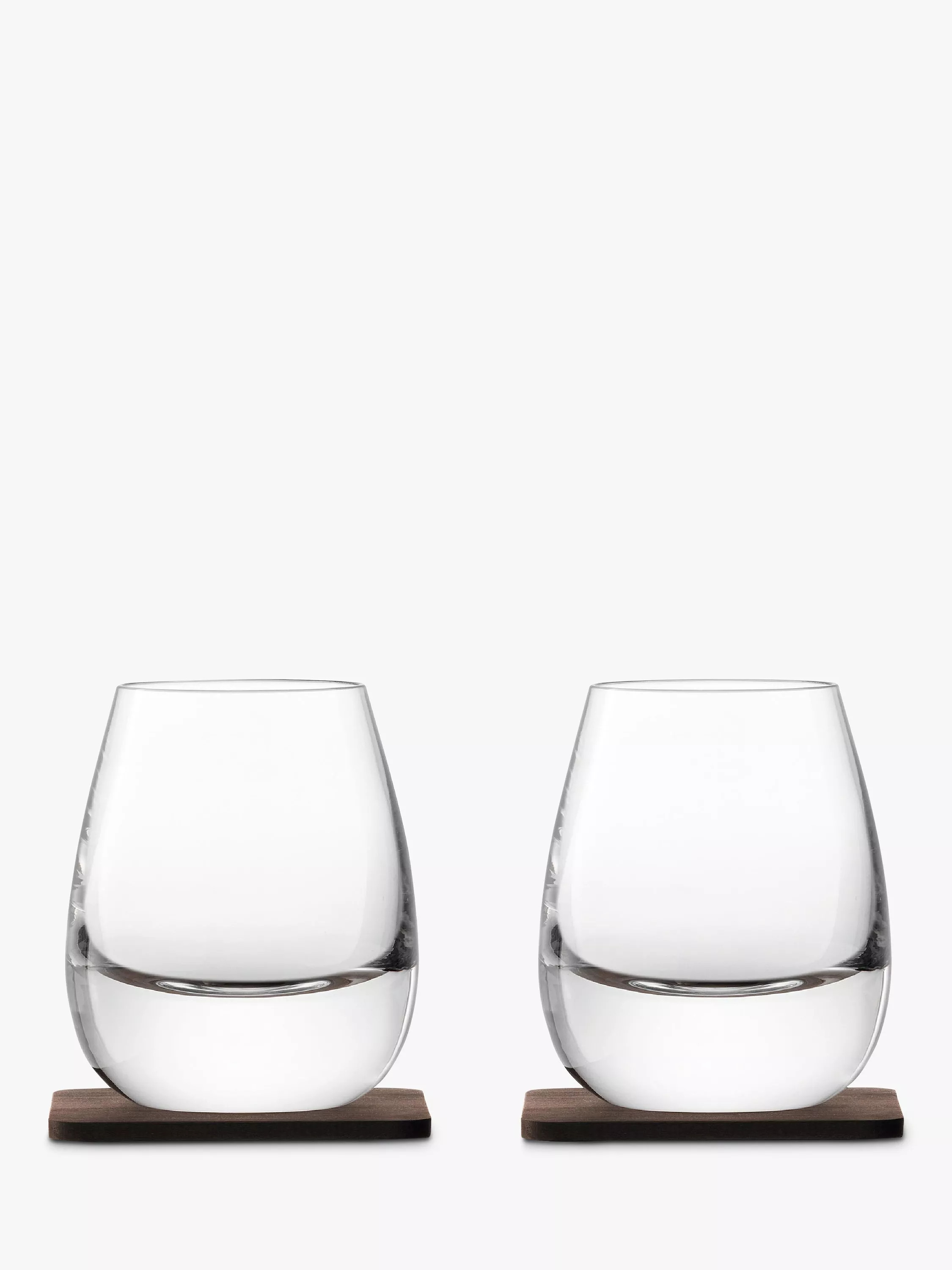 LSA International Curved Whisky Tumbler with Coaster, Set of 2, 250ml, Clear | John Lewis (UK)
