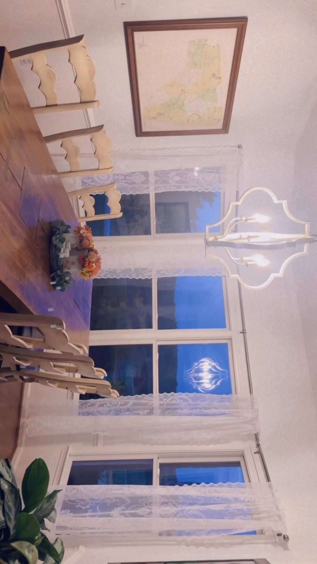 Andddd just like that, my sweet man got our new farmhouse light fixture 💡hung up over the table 🪑 and it looks SO GOOD y’all!! 😍✨ I am giddy!!!! 🤭🥰 #makinallofmamasdreamscometrue