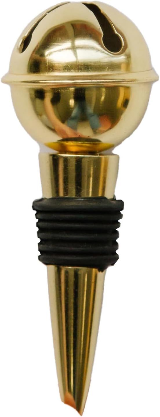 Mary Square 46953 Gold Foil Jungle Bell 5 inch Metal Christmas Wine Bottle Stopper Bar Accessory | Amazon (US)