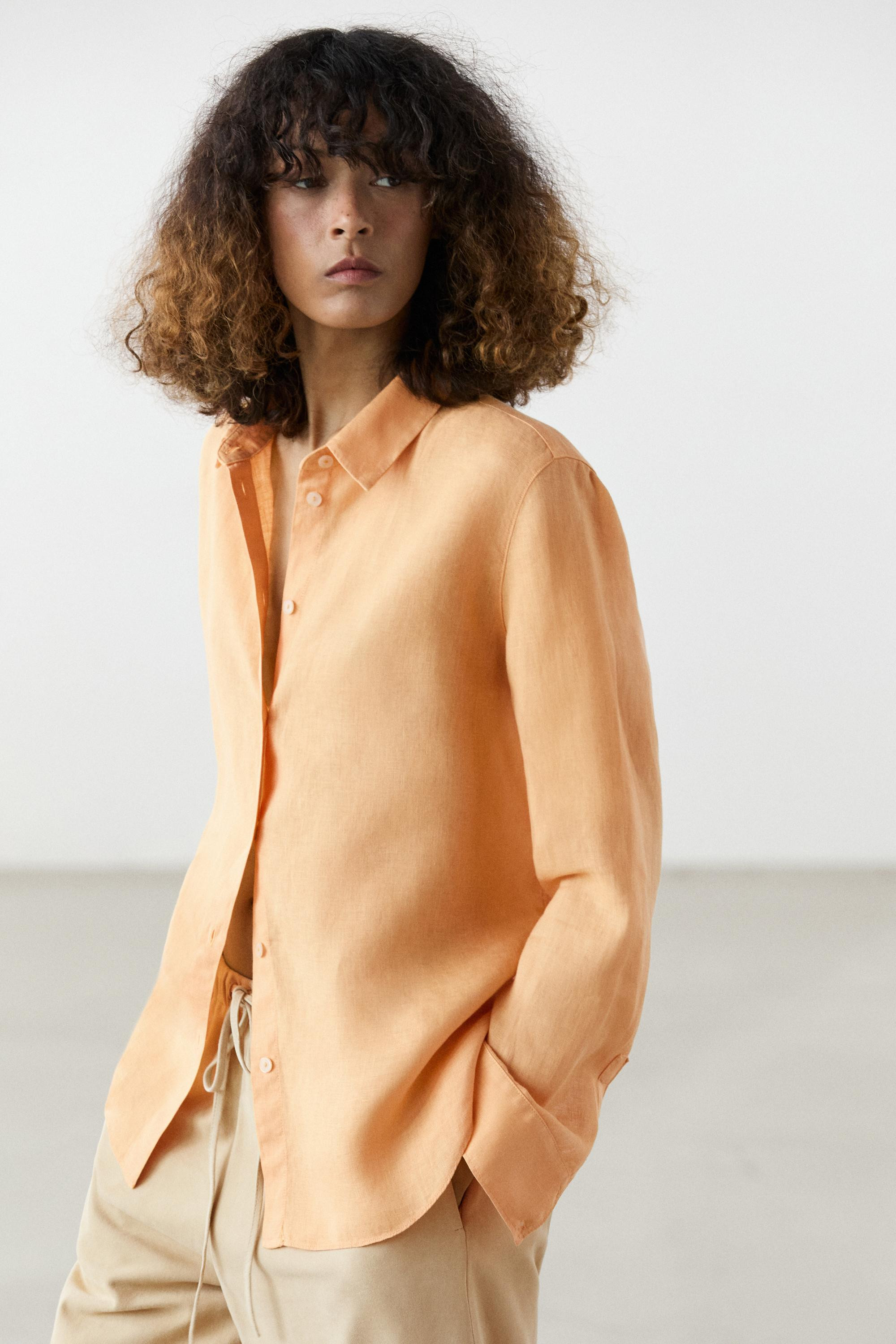 Flowing 100% linen shirt | Massimo Dutti UK