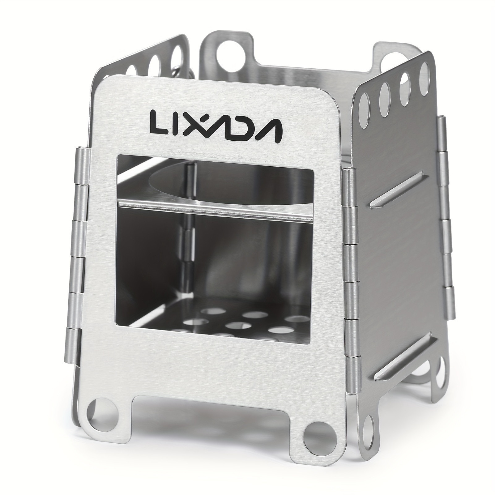 TEMU Lixada Portable Stainless Steel Folding Wood Stove - Lightweight, For Camping, Picnics & Backpacking, Easy-to-carry Handle & Ventilation Holes, Camping Stove | Temu Affiliate Program