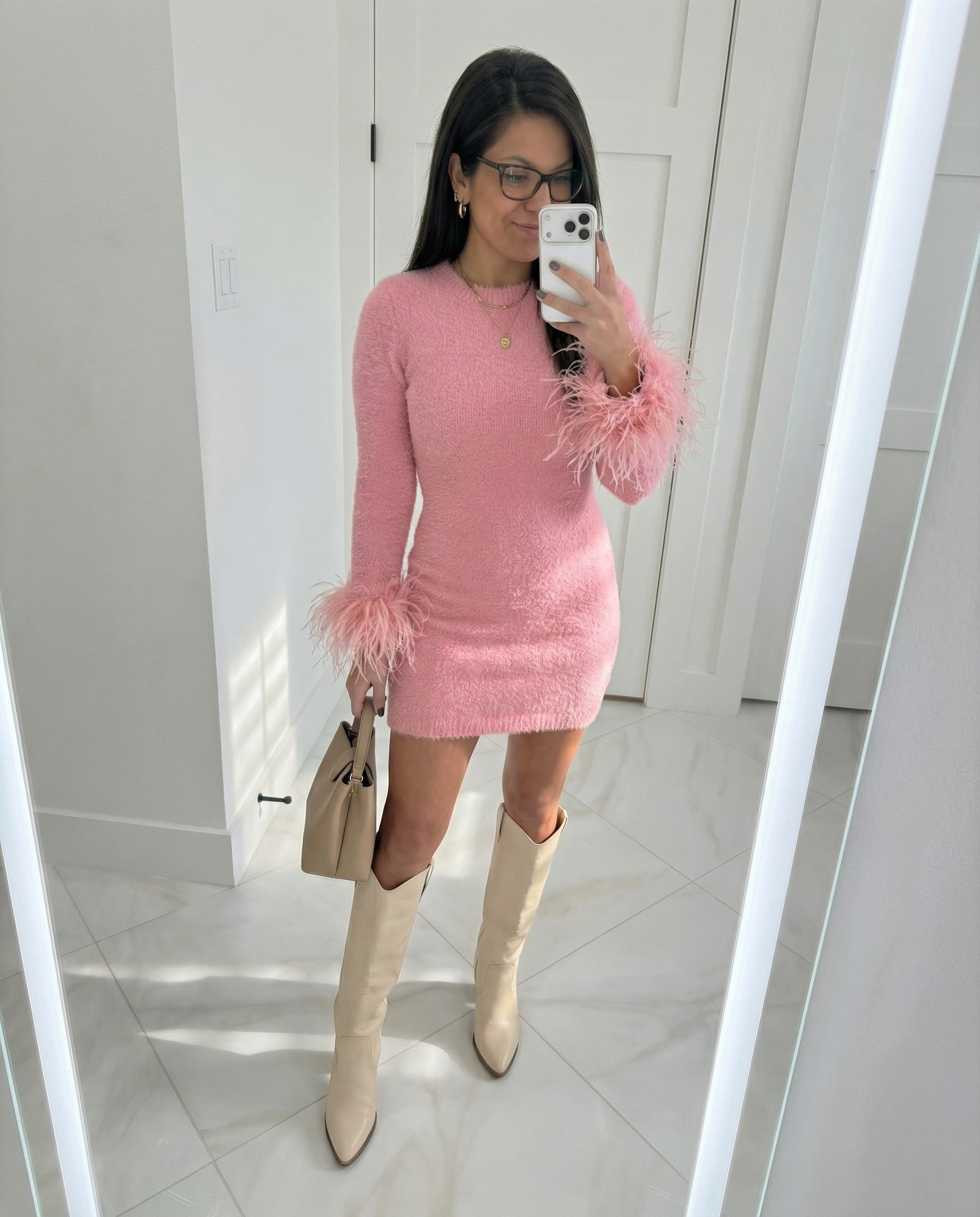 Chic Pink Mini Dress Outfit  

 #LTKootd #LTKPetite #LTKFindsUnder100