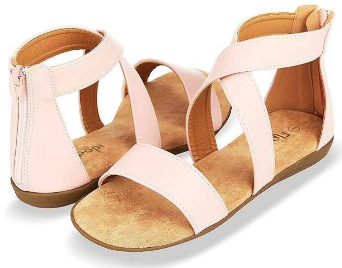 Floopi Sandals for Women | Open Toe, Gladiator/Criss Cross-Design Summer Sandals W/Zip Up Back | ... | Amazon (US)