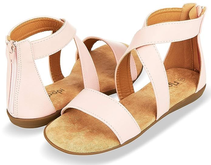 Floopi Sandals for Women | Open Toe, Gladiator/Criss Cross-Design Summer Sandals W/Zip Up Back | ... | Amazon (US)