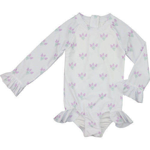Lavender Bouquet Lycra Rashguard Swimsuit | Cecil and Lou