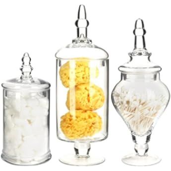 Diamond Star Clear Glass Apothecary Jars, Candy Buffet Display, Elegant Storage Jar, Decorative Wedd | Amazon (US)