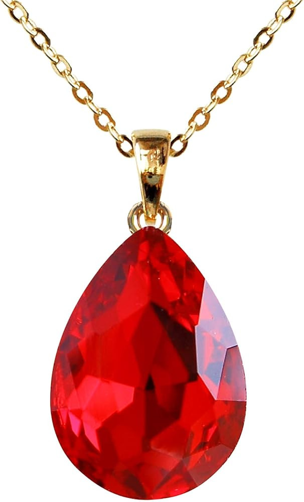 Navachi 18k Gold Plated Water Drop Pear-Shaped Zircon Pendant Necklace 16"+2" | Amazon (US)