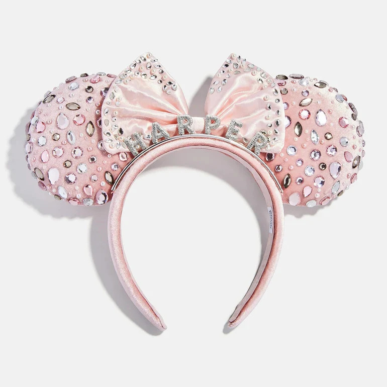 Disney Minnie Mouse Pink & Silver Crystal Pavé Custom Ears Headband - | BaubleBar