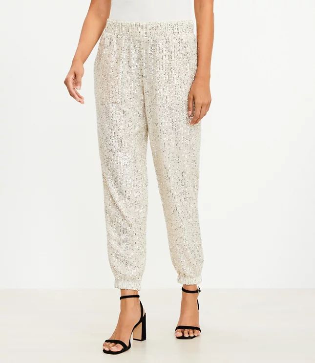 Petite Sequin Jogger Pants | LOFT