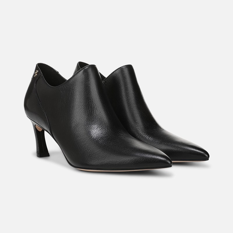 27 EDIT Margot Bootie Boots, Black Leather, 6.0M Pointed Toe, Zip Closure, Rubber Outsole | Naturalizer