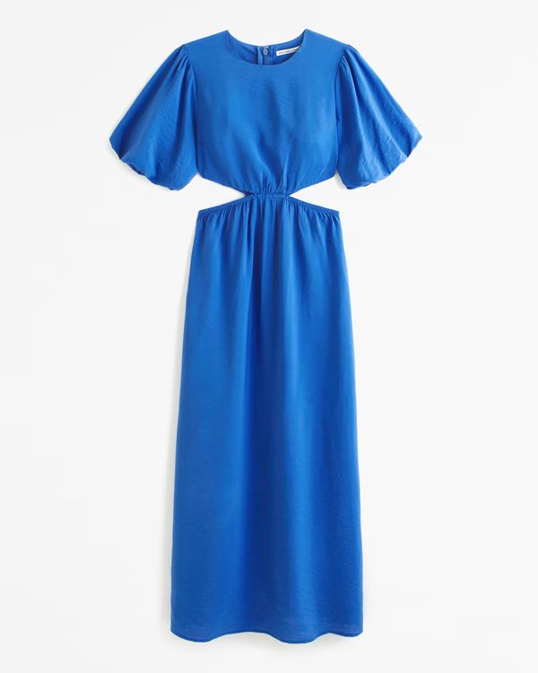 Women's Short-Sleeve Cutout Maxi Dress | Women's New Arrivals | Abercrombie.com | Abercrombie & Fitch (US)