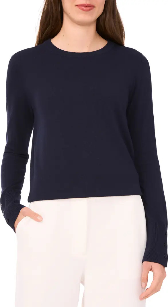 Crewneck Sweater, Button Cuff Crewneck Sweater, Fall Outfit Ideas | Nordstrom