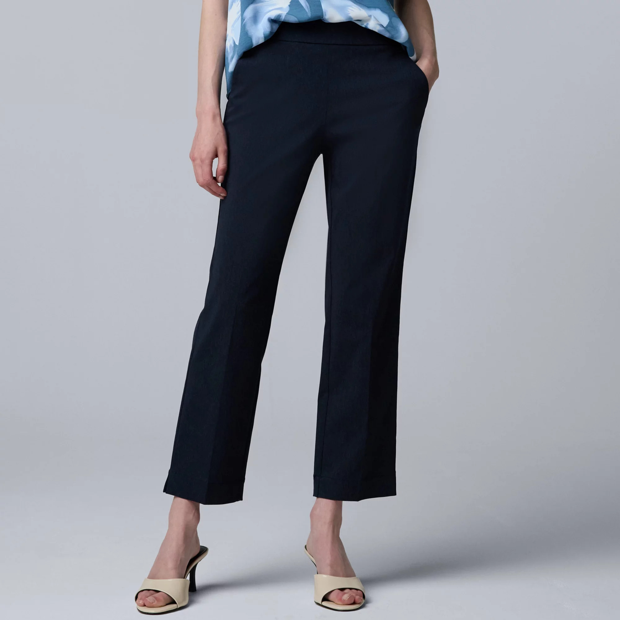 Petite Simply Vera Vera Wang Luxe Twill Ankle Pants | Kohl's