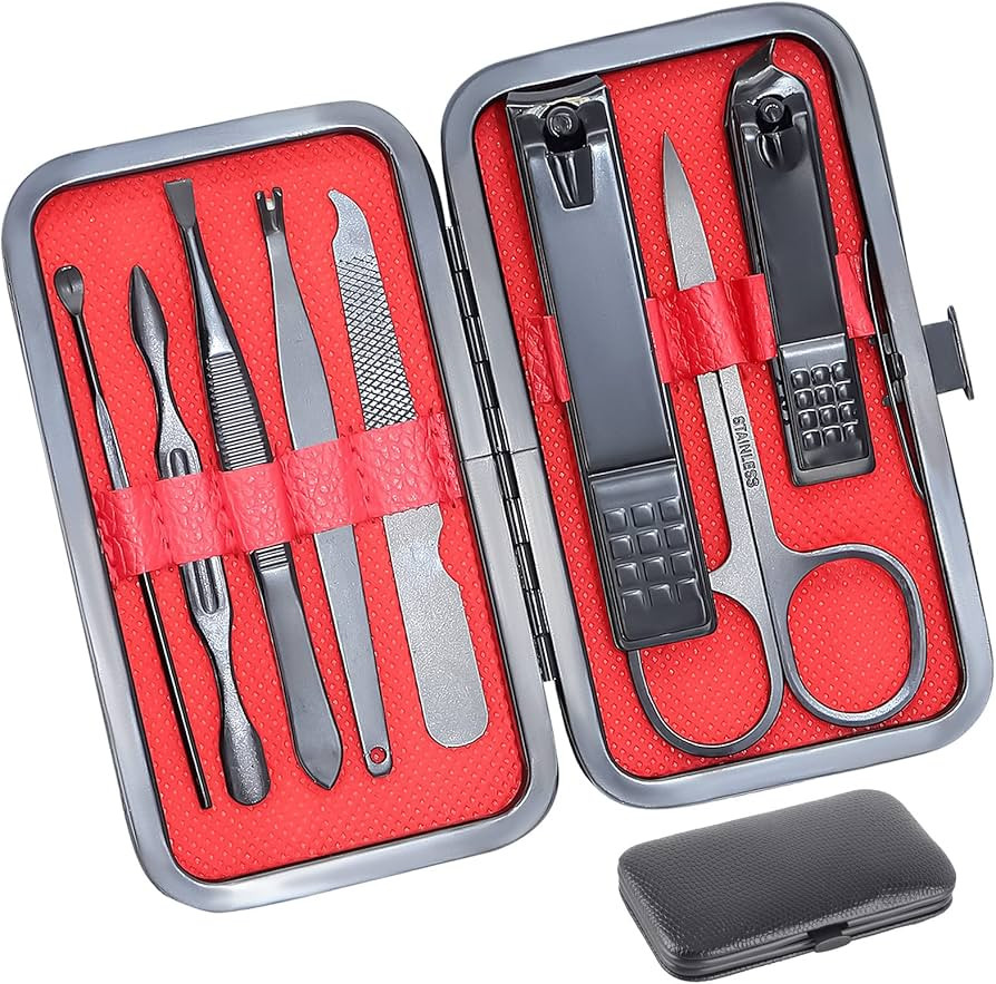8 PCS Nail Clippers, ONEHERE Premium Manicure Set, Professional Grooming Gift Kit, Pedicure Kit, ... | Amazon (US)