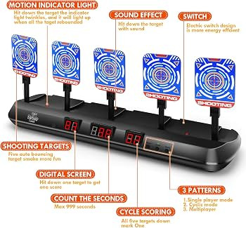 Lehoo Castle Shooting Targets for Nerf, 5 Targets Shooting Games for Kids, Digital Scoring for Ne... | Amazon (US)