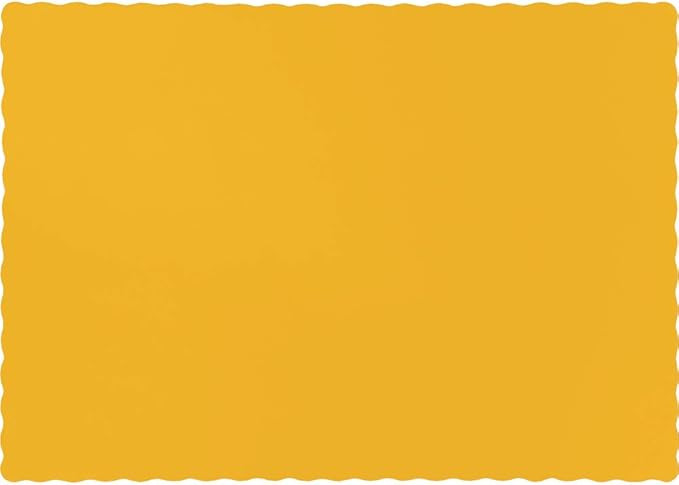 Creative Converting Paper Scalloped Edges Placemats, 10" x 14", Schoolbus Yellow | Amazon (US)