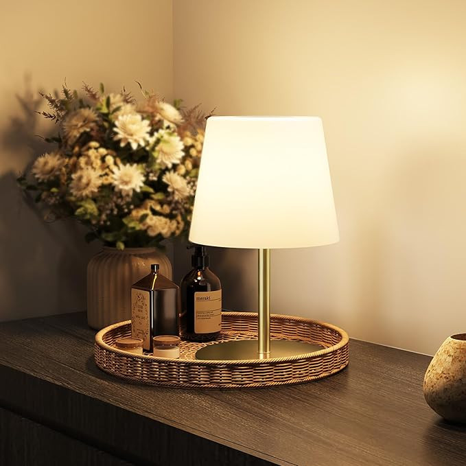 EZVALO Outdoor Cordless Table Lamp, IP65 Waterproof 4500mAh Rechargeble Shower Lamp, Dimmable Tou... | Amazon (US)