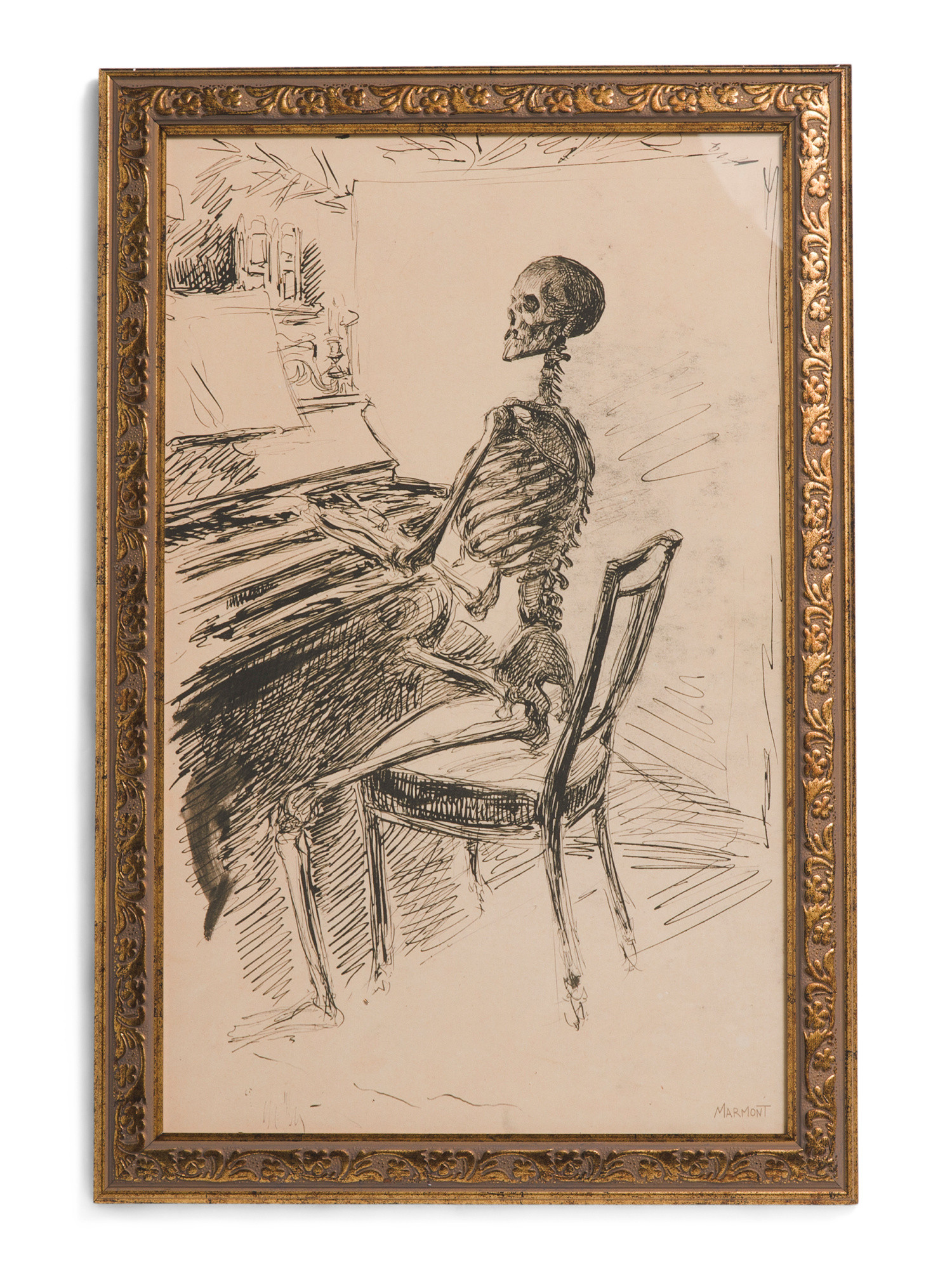 12x18 Skeleton Piano Man Wall Art | TJ Maxx