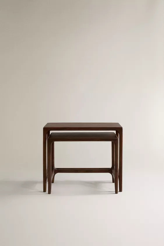 WOODEN NEST OF SIDE TABLES (SET OF 2) | Zara US
