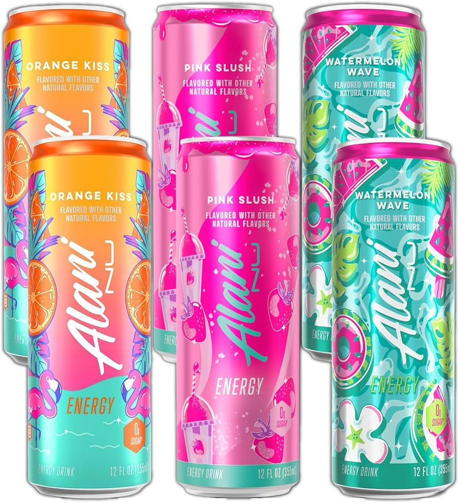 New Alani Energy Drinks Variety Pack Watermelon Wave, Pink Slush, Orange Kiss Flavors Sugar-Free,... | Amazon (US)