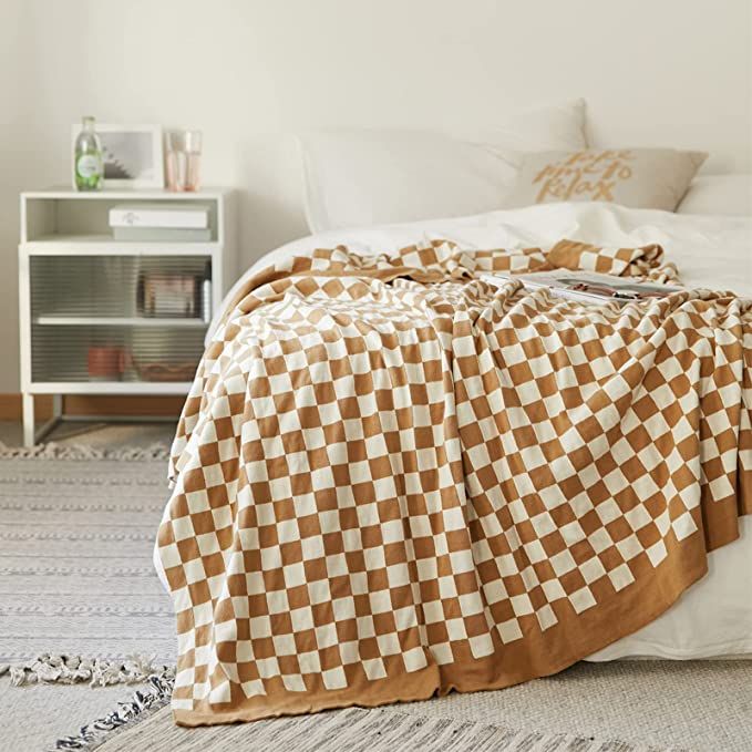 Amazon.com: YIRUIO Throw Blankets Checkerboard Grid Chessboard Gingham Warmer Comfort 100% Pure C... | Amazon (US)