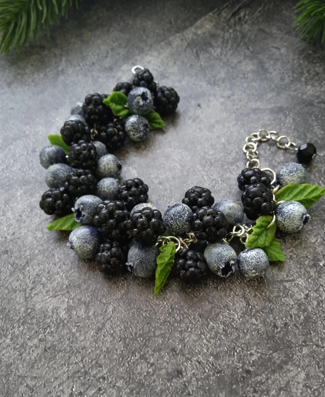 Women's Berry Bracelet Blueberry Blackberry Blueberry Polymer Clay Berry Jewelry Accessory Gift f... | Etsy (UK)