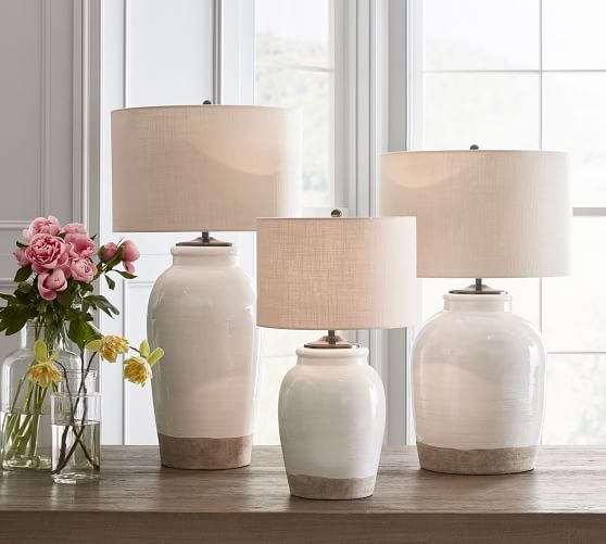 Miller Ceramic Table Lamp Base, Ivory | Pottery Barn (US)